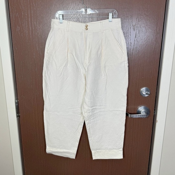 Madewell Pleated Taper Wide Leg Pants Linen - Picture 5 of 8